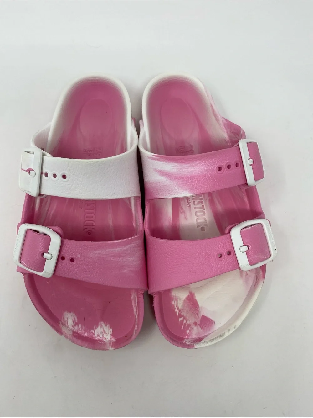 Birkenstock Kids Arizona EVA Sandals in Pink and White Tie-Dye